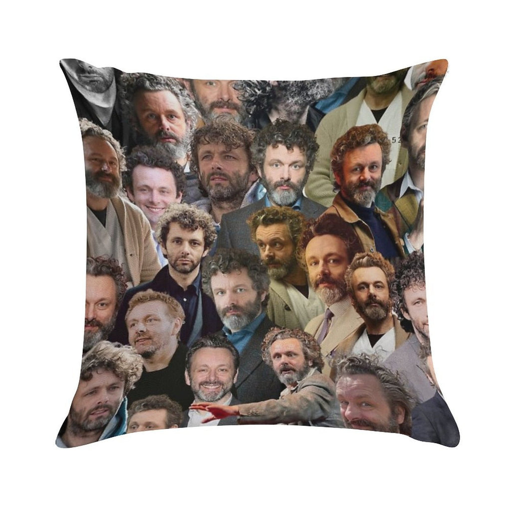 Michael Sheen Photo Collage Soft Short Plush Fabric Throw Pillow