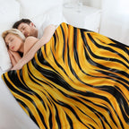 Colorful Fantasy Pattern Black Yellow Ornaments Zebra Tiger Fur Anti-pilling Throw Blanket