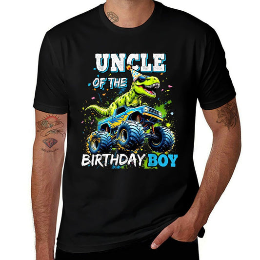 Uncle of The Birthday Boy Monster Truck Dinosaur Party T Rex  Soft T-Shirt