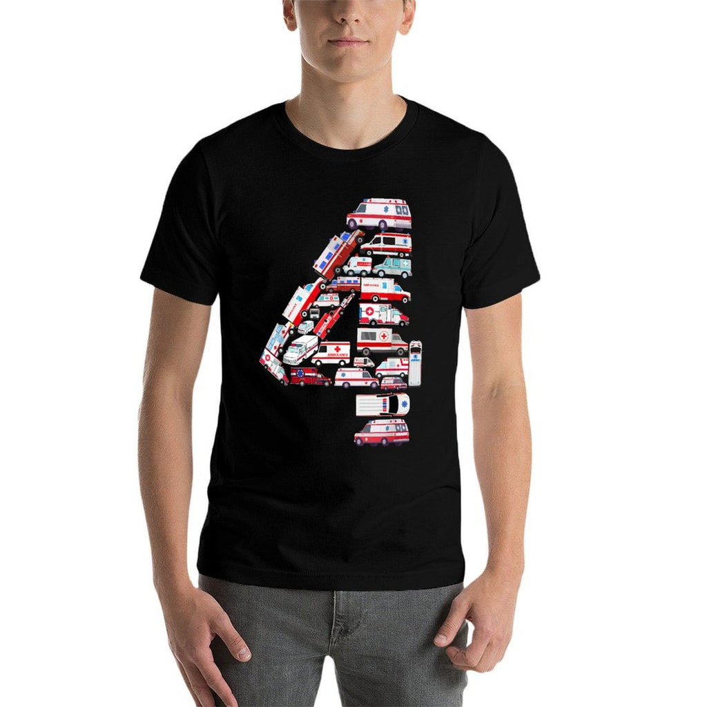 Rescue Ambulance Themed 4th Birthday Kids Boys 4 Years Old  Eco-friendly Material T-Shirt