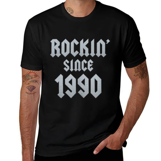 35 Year Old Rockin' Since 1990 35th Birthday  Fade-proof Color T-Shirt