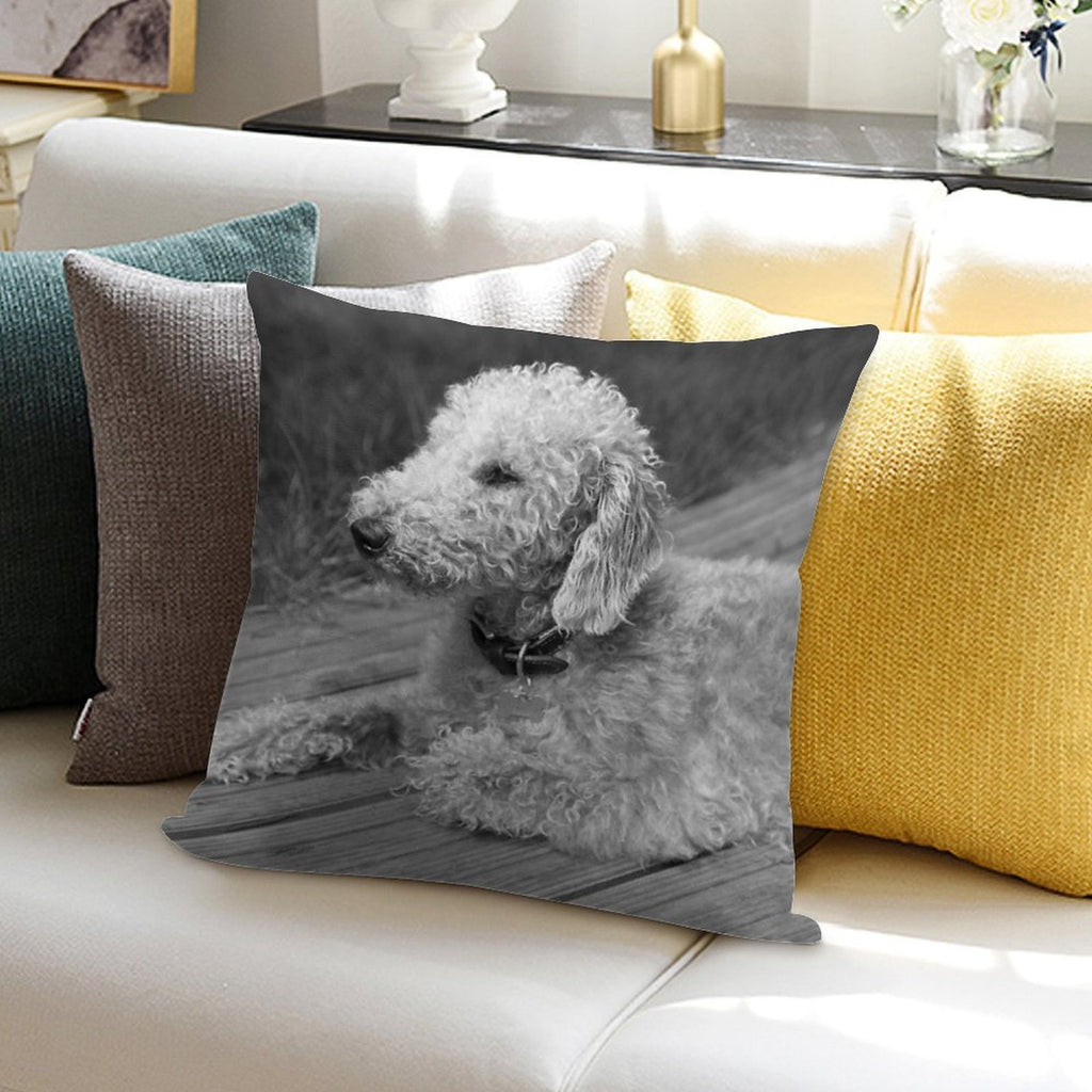 Bedlington Terrier Photo Soft Reinforced Edging Throw Pillow