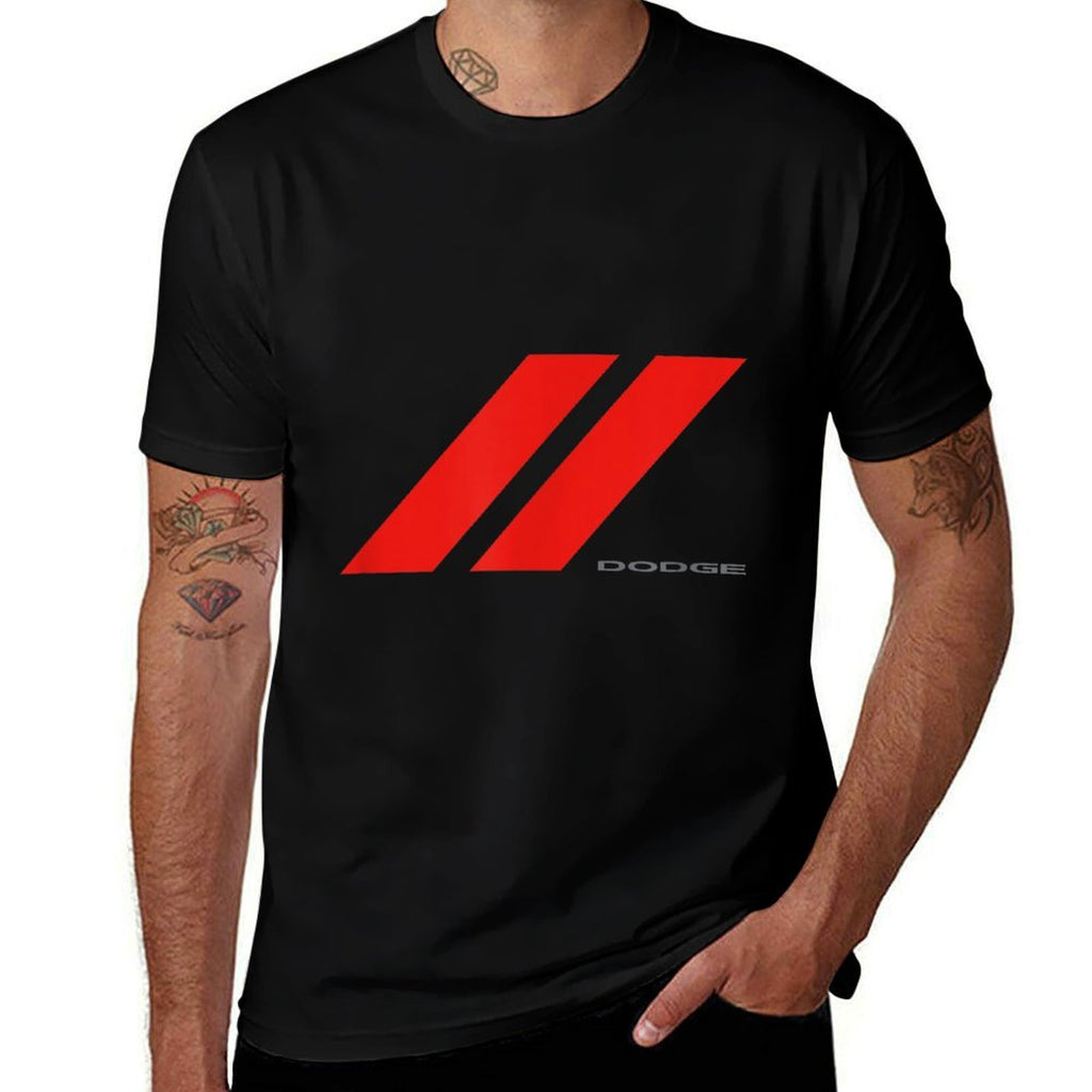 Dodge Rhombus Logo  Ribbed Collar T-Shirt