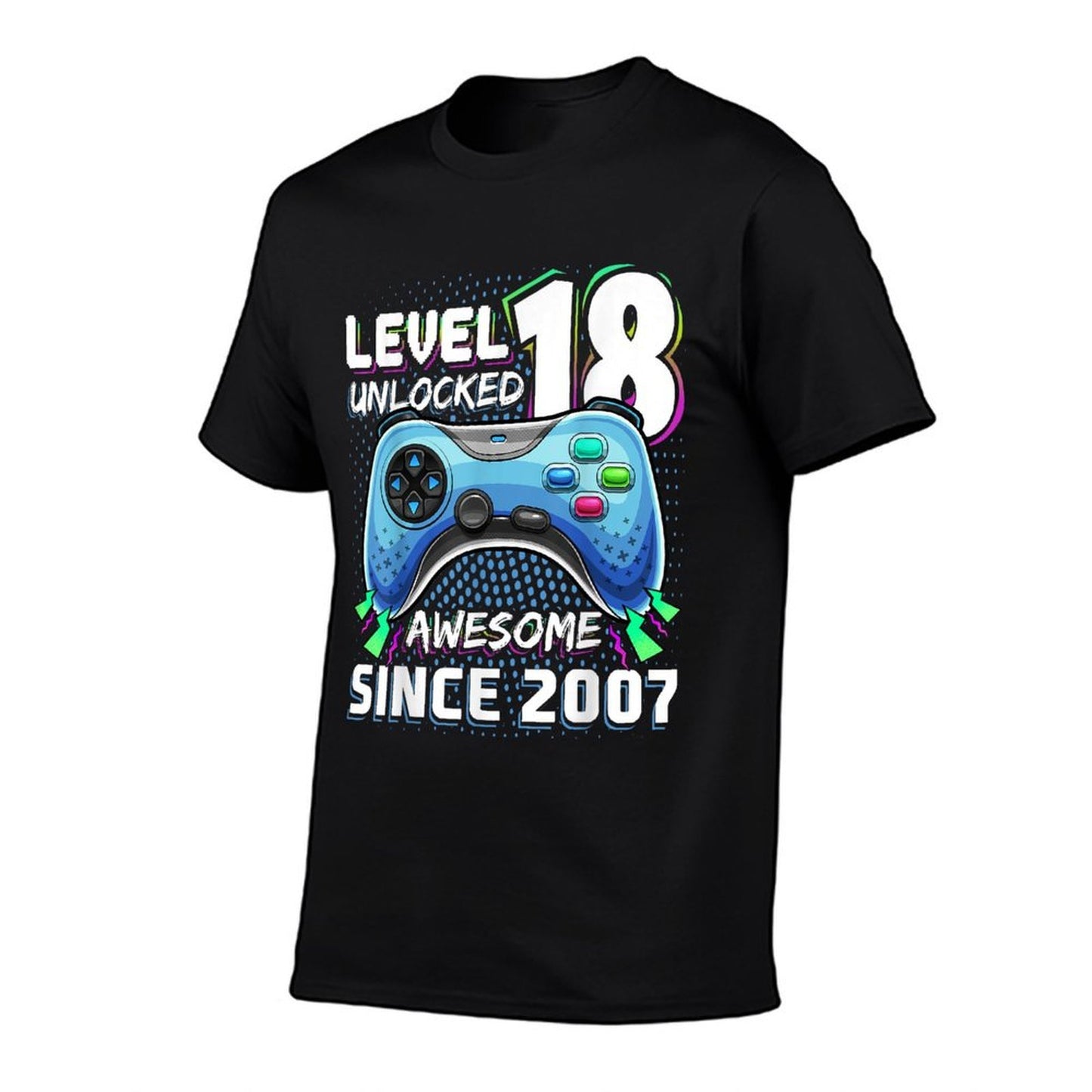 18th Birthday Boy Level 18 Gamer 18 Year Video Game Party  Ribbed Collar T-Shirt