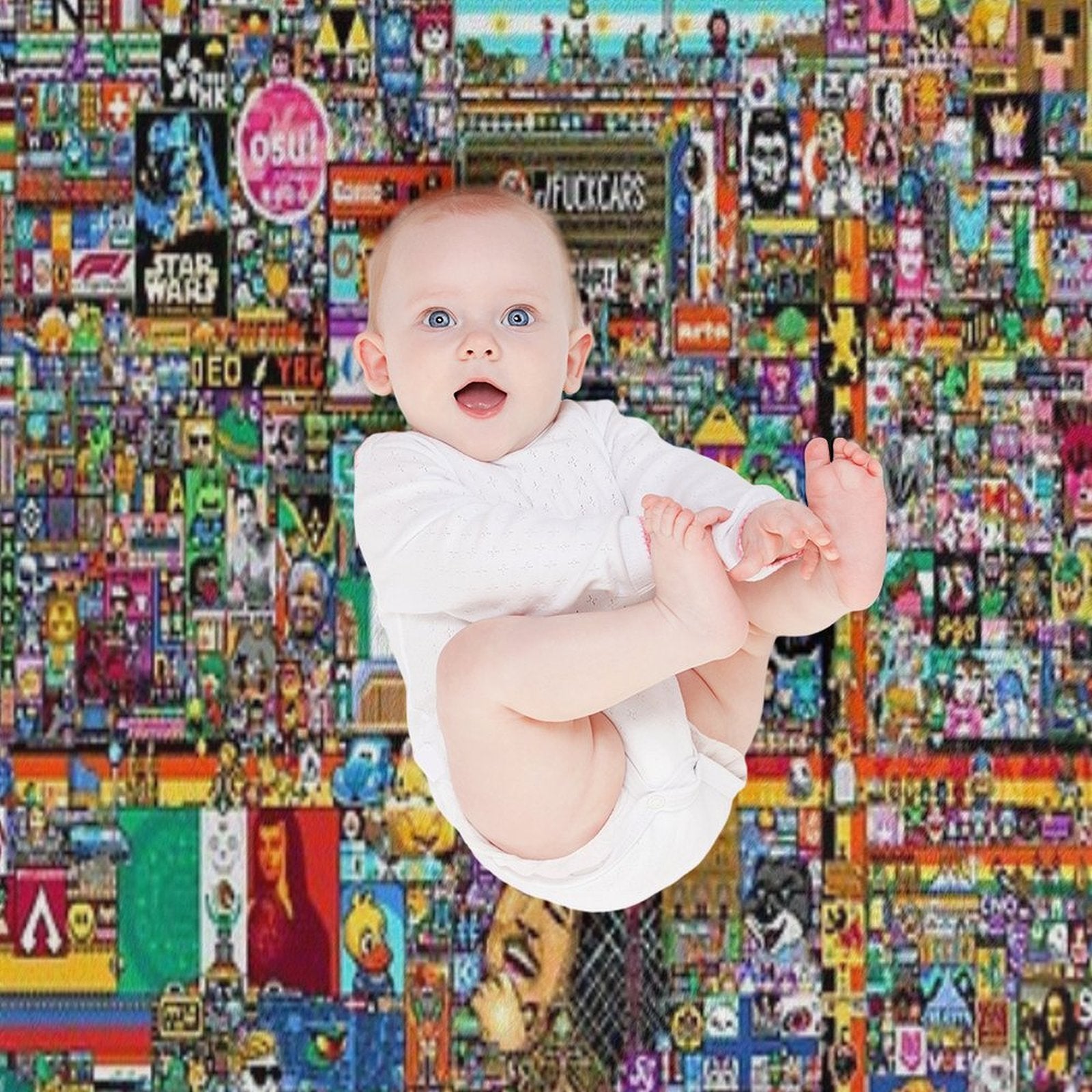 8K R Place 2022 Atlas Final Image Compact Throw Blanket