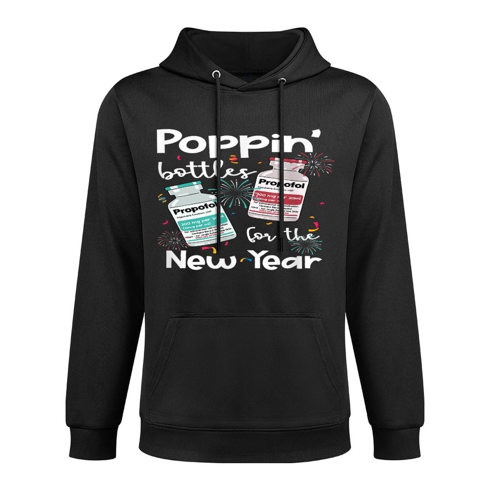 ICU Nurses New Year Eve Outfits Poppin Bottles PICU ER Nurse All-Day Comfort Hoodie