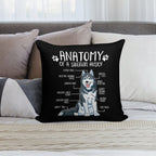 Funny Siberian Husky Anatomy Dog Owner Dog Lover Soft Durable Construction Throw Pillow