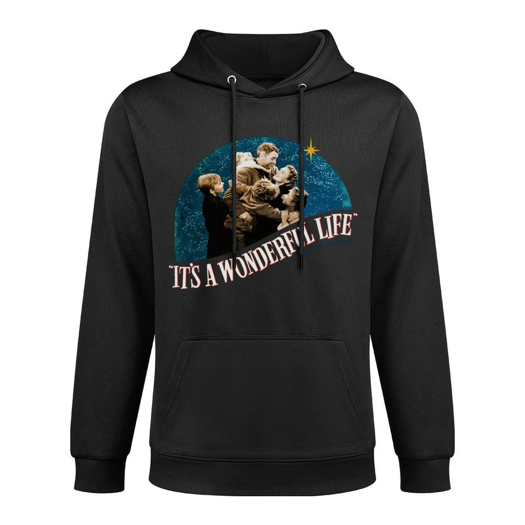 Vintage Christmas Classic Its A Wonderful Life Breathable Fabric Hoodie