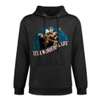 Vintage Christmas Classic Its A Wonderful Life Breathable Fabric Hoodie