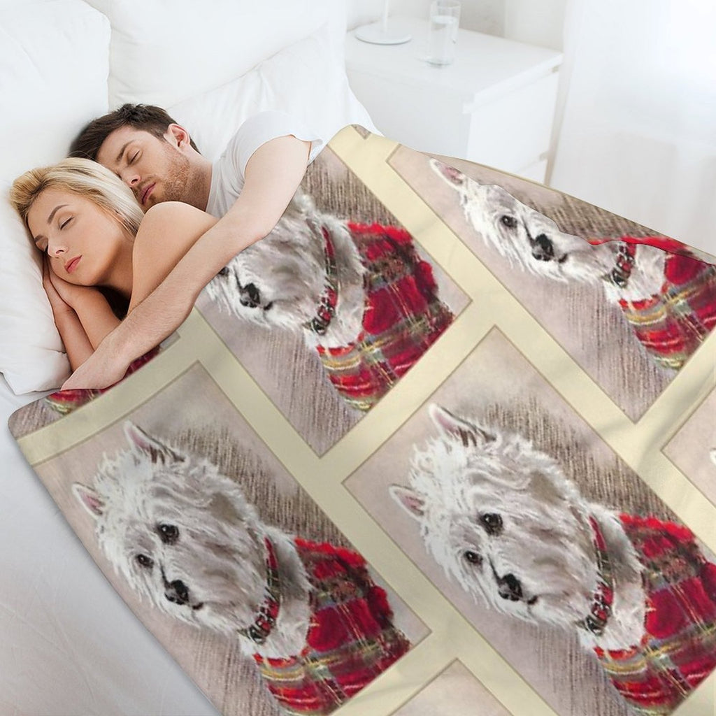 Scottish Highland Westie Dog Quick-dry Throw Blanket