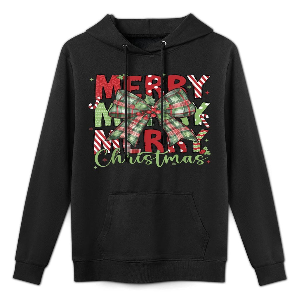 Merry Christmas Coquette Bow Xmas Pajamas Family Matching All-Day Comfort Hoodie