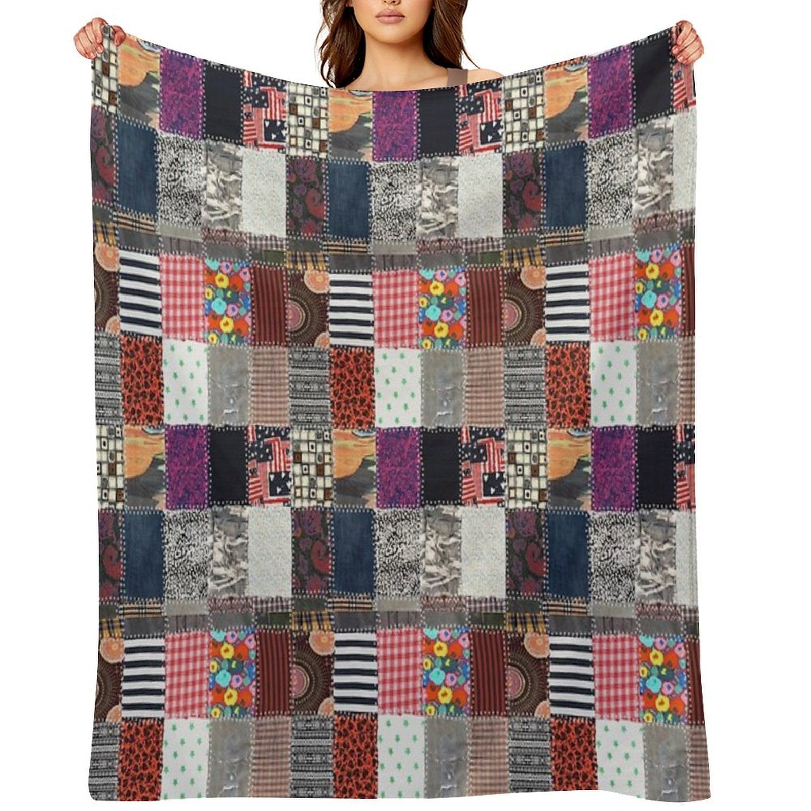 Patchwork Fabrics Premium Throw Blanket