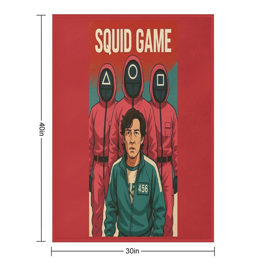 Squid Game with Cartoon-style Velvety-soft Throw Blanket