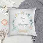 Seas 'n Greetings Coastal Christmas Wreath Soft Shrink-Resistant Throw Pillow
