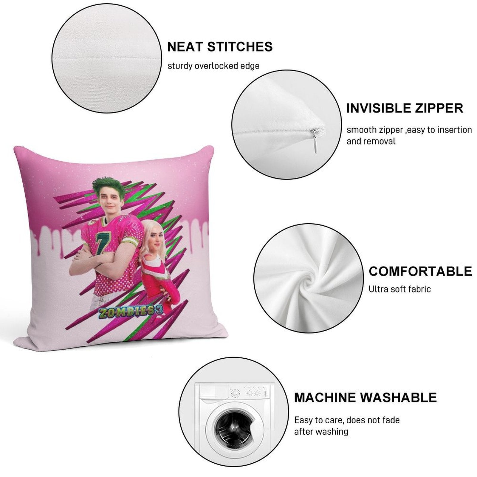 Zombies 3 - Zed And Addison Magic Soft Anti-Pilling Throw Pillow