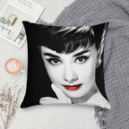 Audrey Hepburn Lips Soft Short Plush Fabric Throw Pillow
