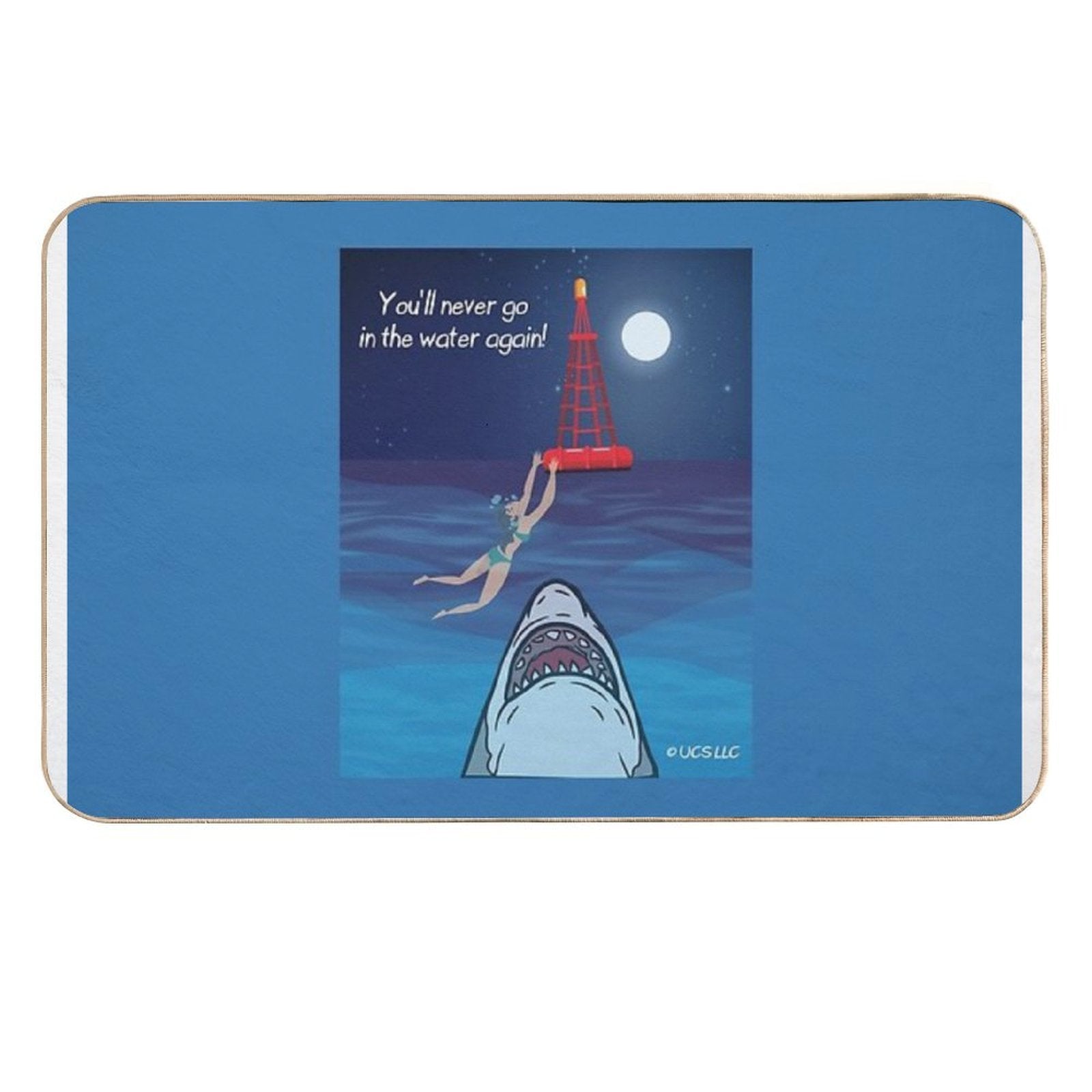 You'll Never Go in The Water Again! NBC Universal Jaws Fan Art  Eco-Friendly Bath Mat