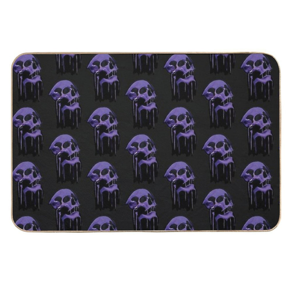 Purple Oblivion- Melting Skull Art  Non-Slip Bath Mat