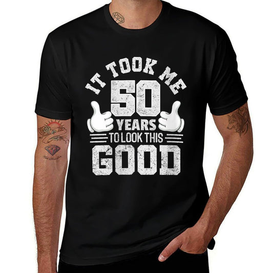 Womens It Took Me 50 Years To Look This Good Funny 50th Birthday  Rolled Sleeves T-Shirt