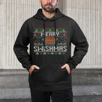 Christmas Merry Swishmas Ugly Christmas Sweater Basketball Shrink-Resistant Hoodie