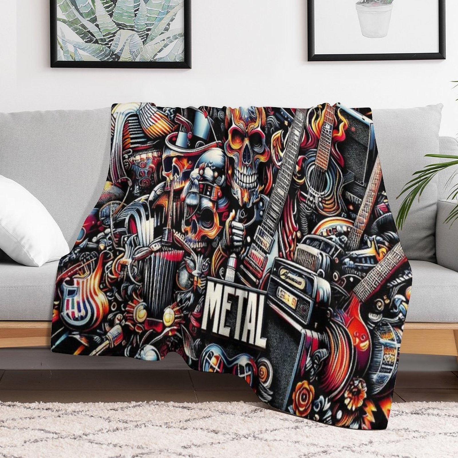 Heavy Metal Sustainable Throw Blanket