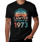 Lawyer Born in 1973 50th Birthday Law Gifts Premium  Ribbed Collar T-Shirt