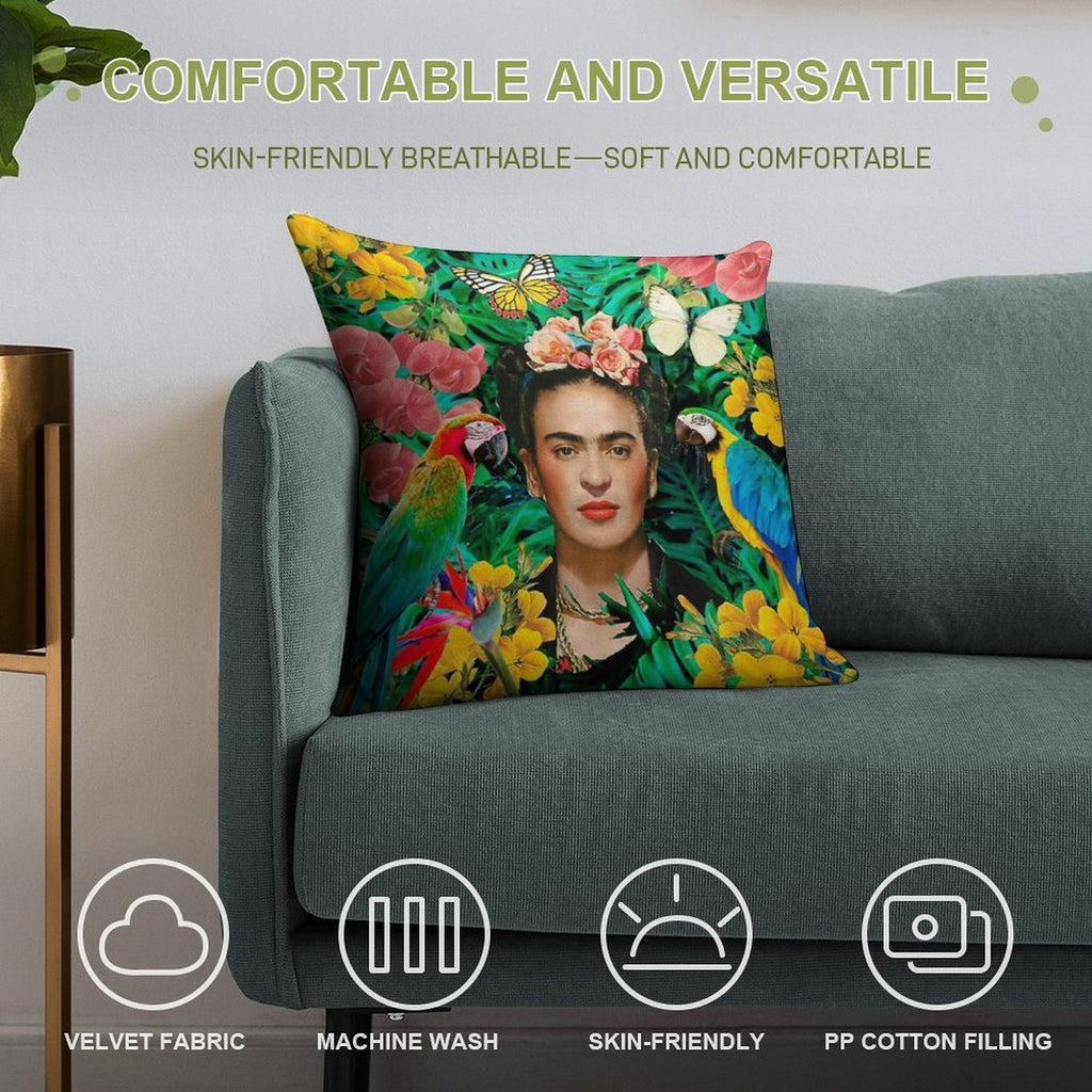Frida Kahlo Into The Wild Soft High-Density Material Throw Pillow