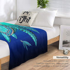 Sea Turtle Turquoise Oceanlife Velvety-soft Throw Blanket