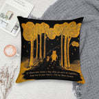 If There Ever Comes A Day When We Can't Be Together Winnie The Pooh And Piglet Linocut Black And Gold Soft Reinforced Edging Throw Pillow