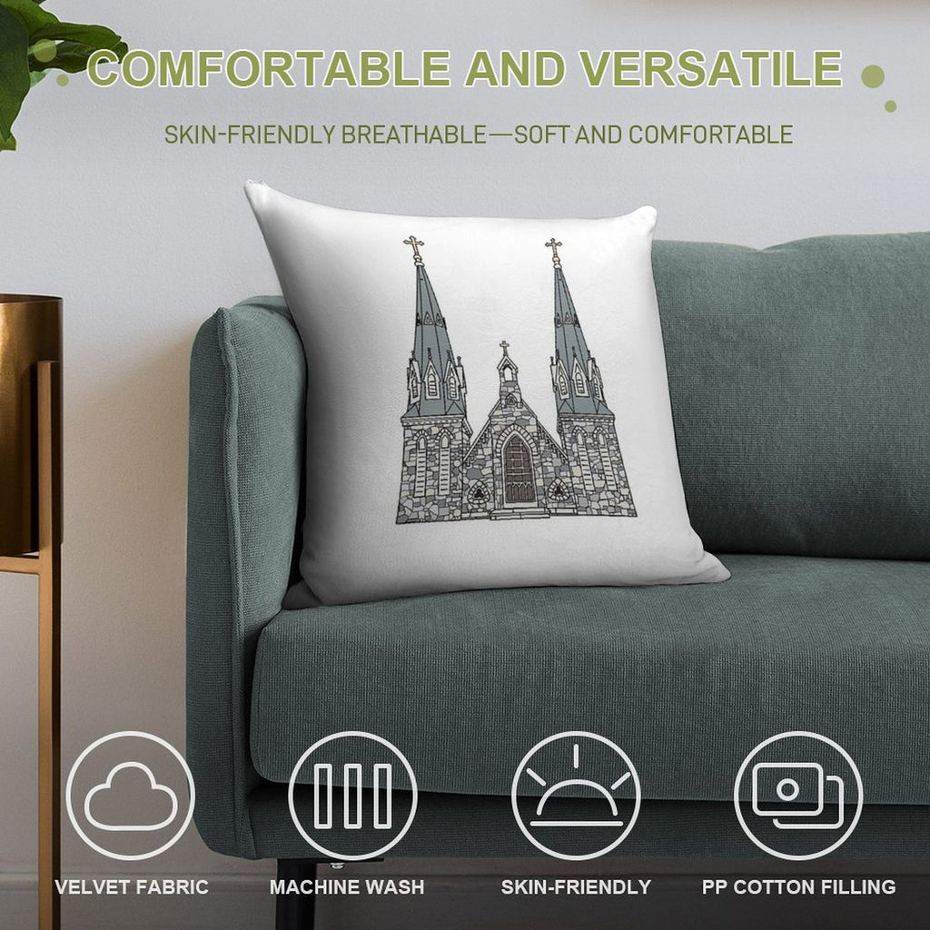 Villanova Church Soft Luxury Feel Throw Pillow