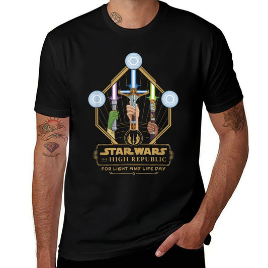 Star Wars The High Republic For Light  Life Day Sabers Logo  Summer-ready Fabric T-Shirt