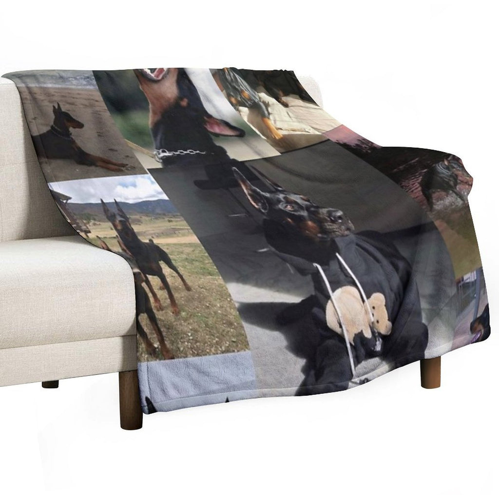 The Dobermann Collage Premium Throw Blanket