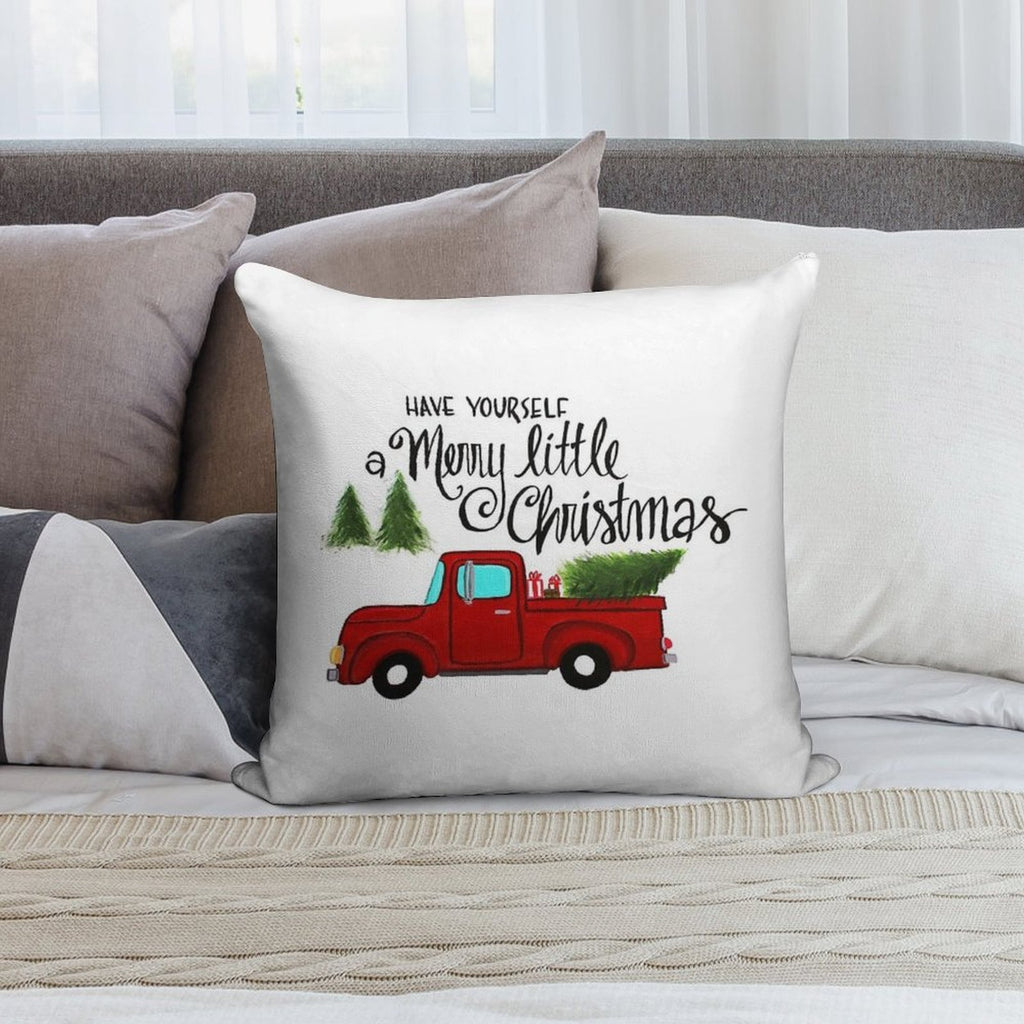 Merry Little Christmas Soft Durable Construction Throw Pillow