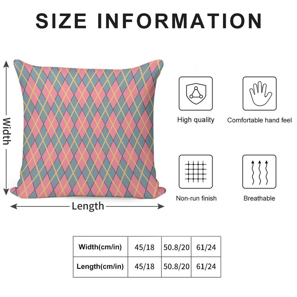 Howl's Argyle Soft Hidden Zipper Throw Pillow