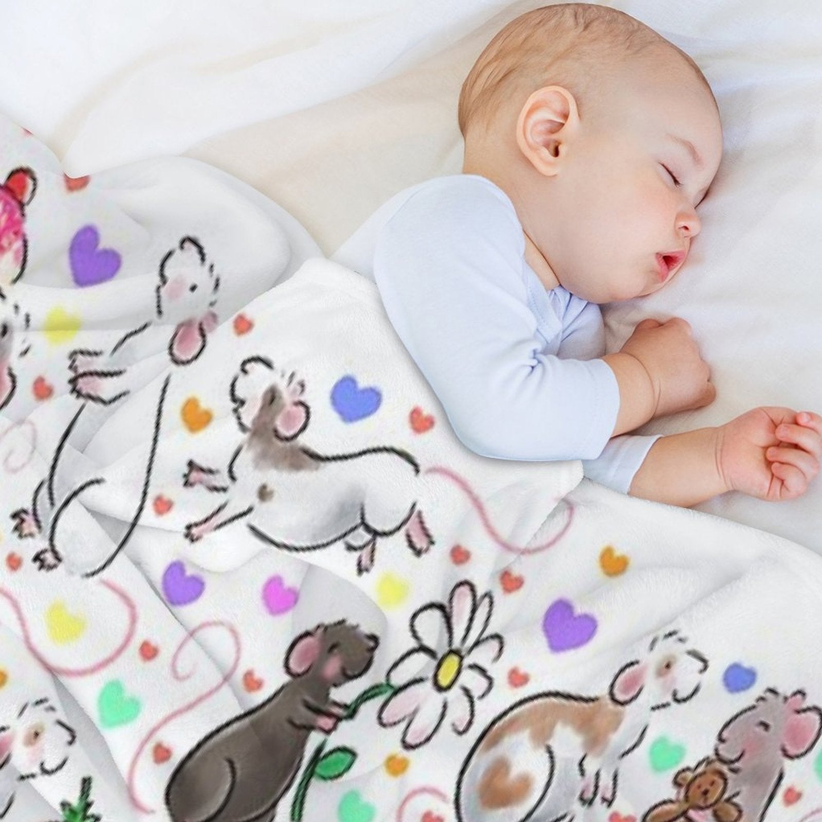 I Love Rats Velvety-soft Throw Blanket