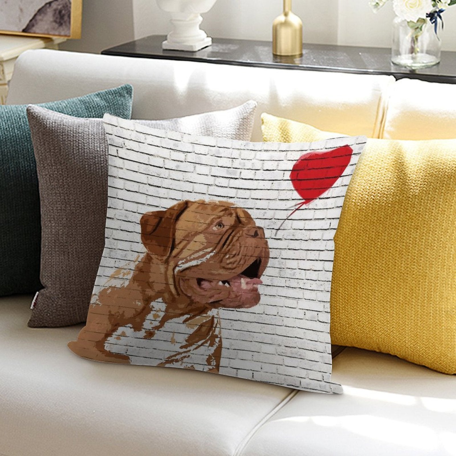Dogue De Bordeaux Banksy Style Soft Ultra-Soft Texture Throw Pillow