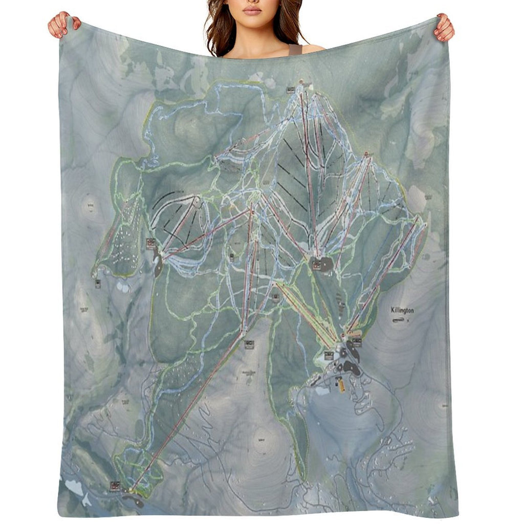 Killington Resort Trail Map Eco-conscious Throw Blanket