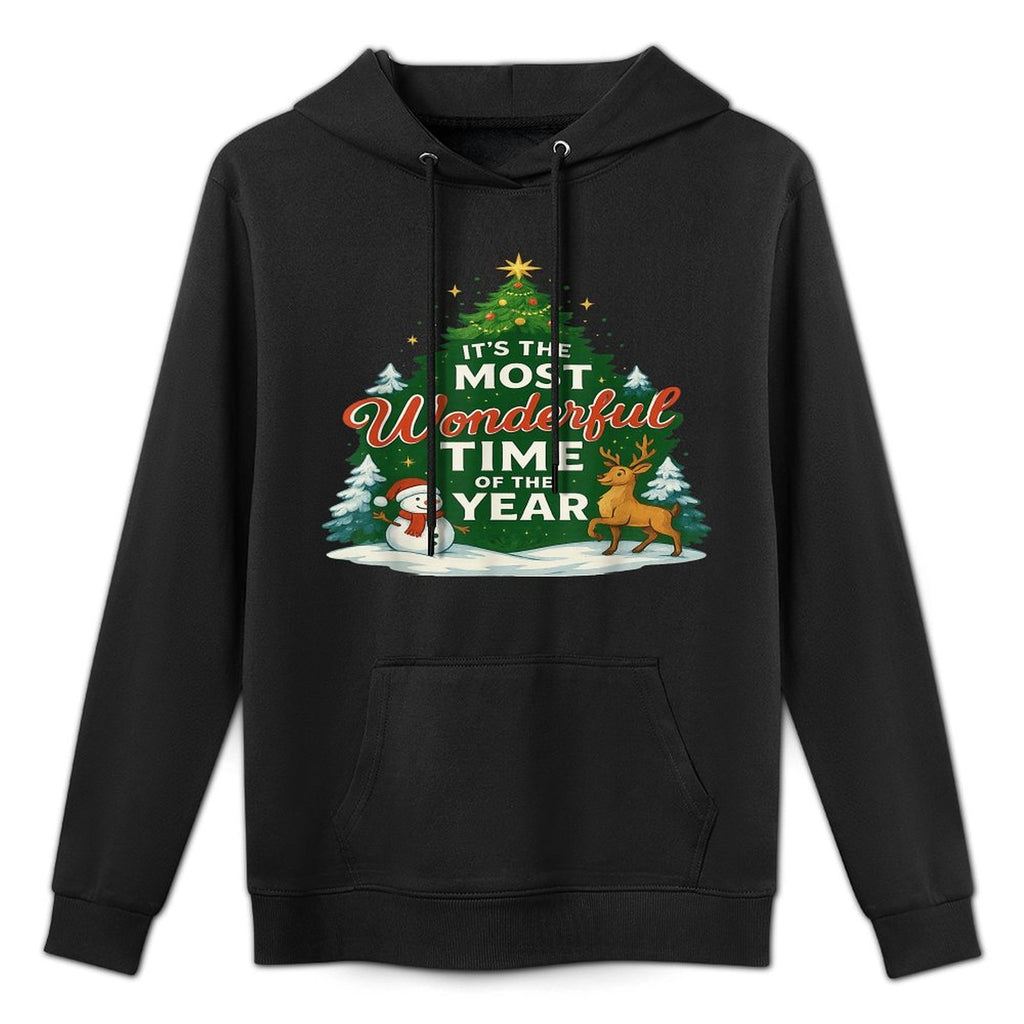 Its The Most Wonderful Time of Year Christmas Funny Santa Medium-Weight Fabric Hoodie