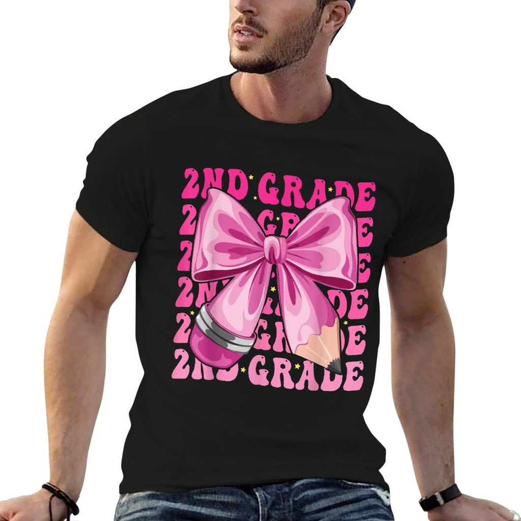 2nd Grade Girls Coquette Bow Back To School Second Grade  High-quality Stitching T-Shirt