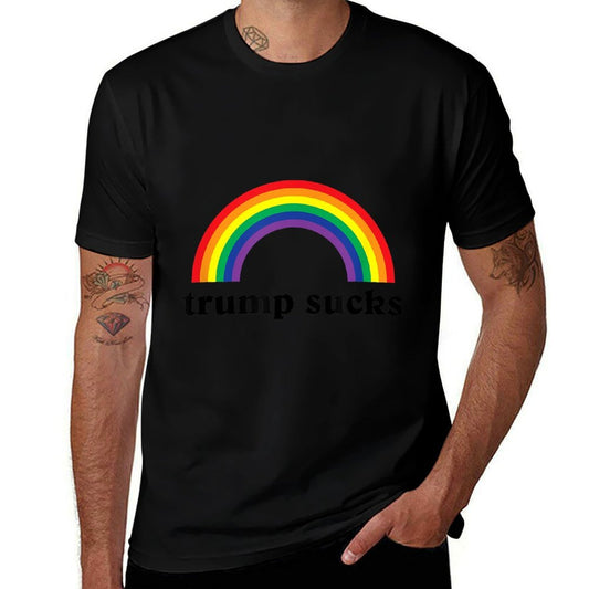 Trump Sucks Big Rainbow Anti Trump 2020 Election LGBT Gay  Lightweight T-Shirt