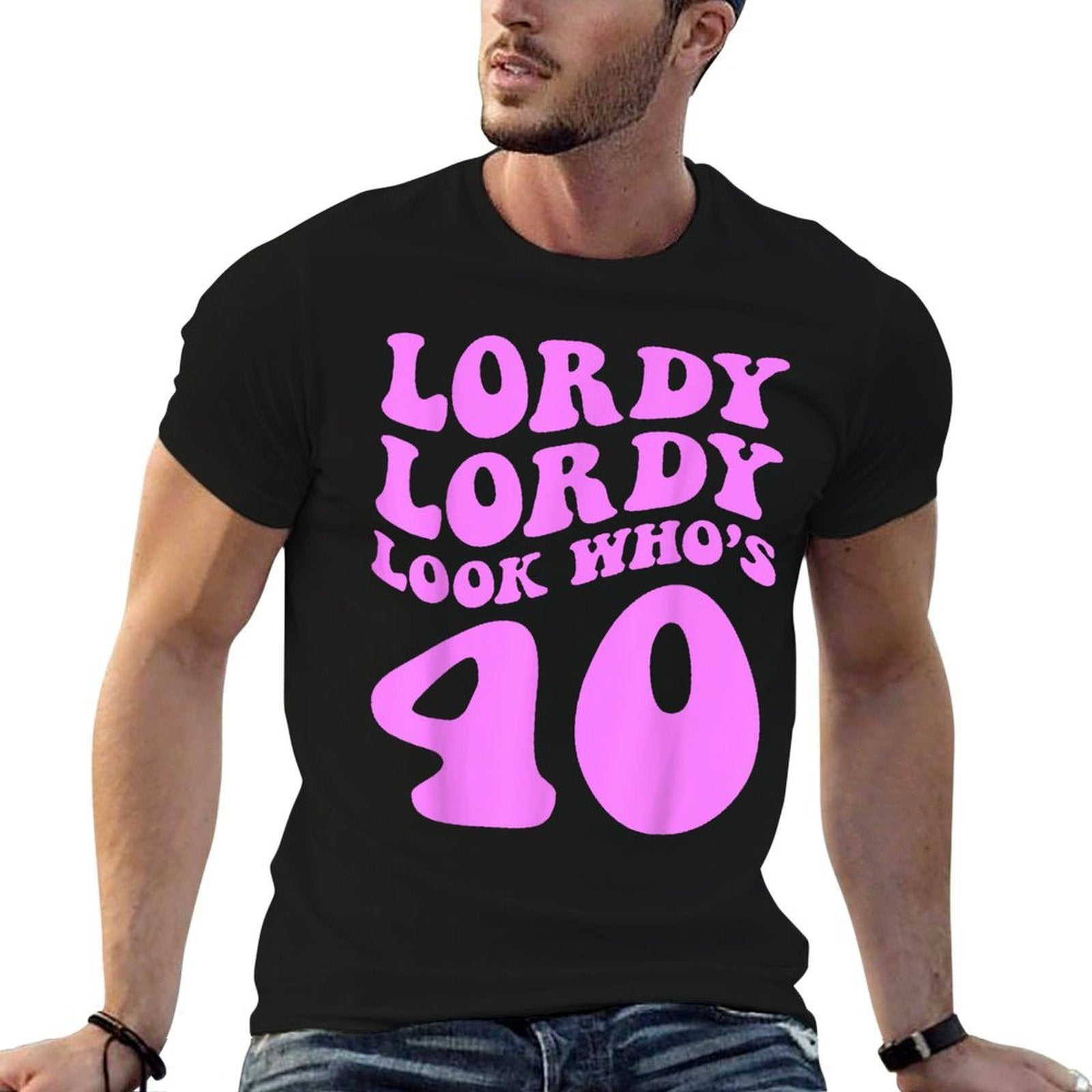 Lordy, Lordy Look Who's 40 Funny 40th Groovy Birthday  Vintage-inspired T-Shirt