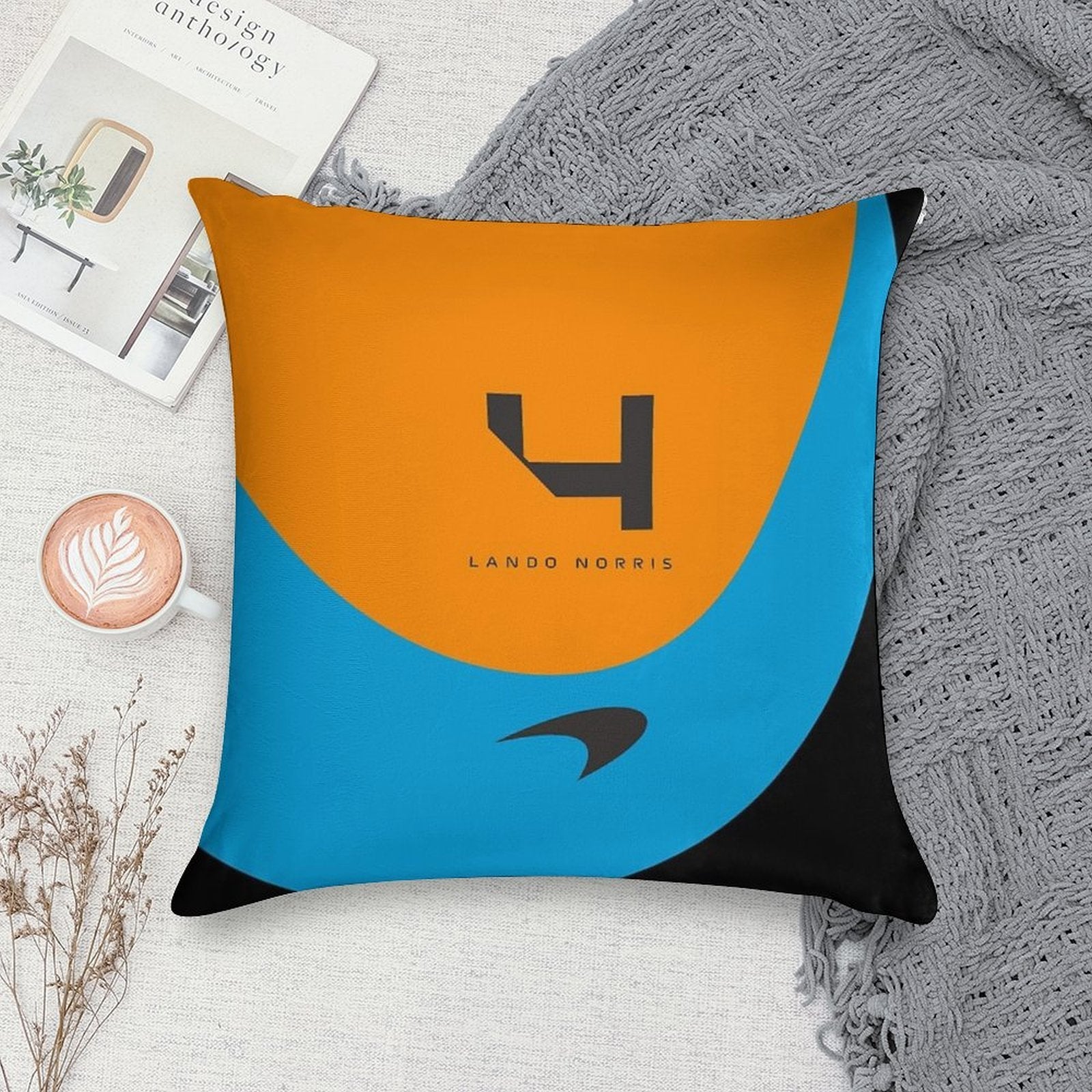 Lando Norris Mclaren Formula 1 Team Inspired Iphone Cover And Samsung Mobile Case Best Gift for F1 Fans Soft Skin-Friendly Throw Pillow