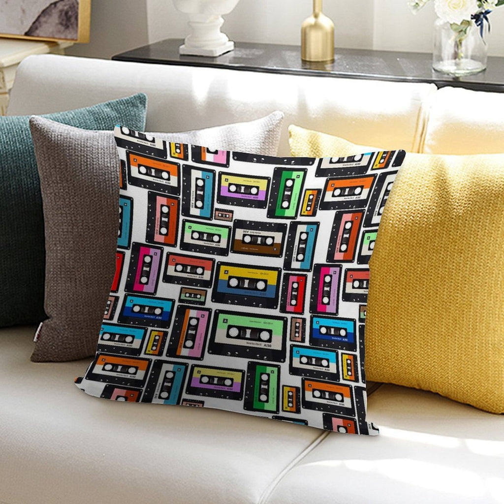 Cassette Vinyl Record Soft Durable Construction Throw Pillow