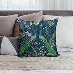 Peacock Chinoiserie (teal) Soft Luxury Feel Throw Pillow