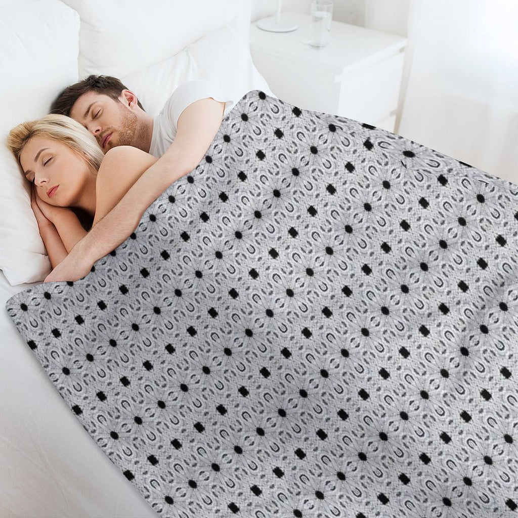 Gray And Black Pattern Shrink-resistant Throw Blanket