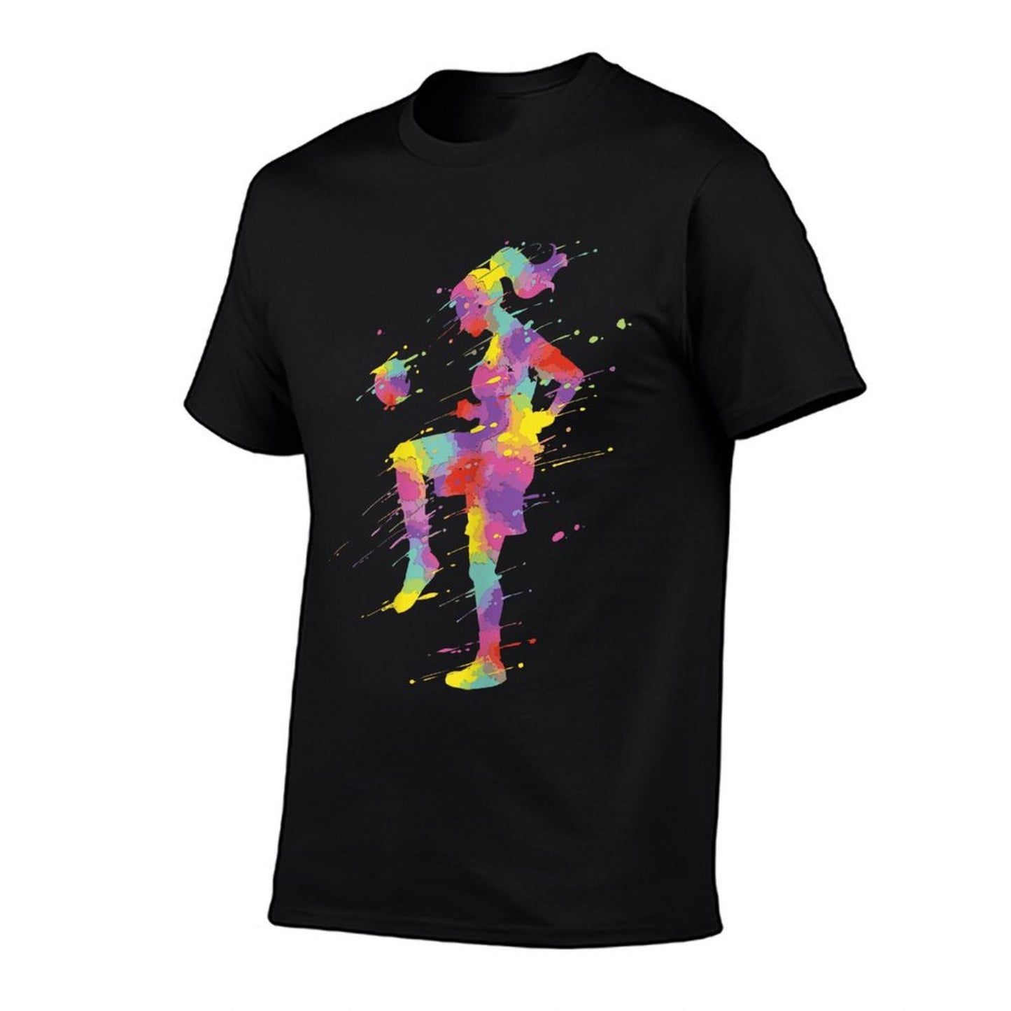 Soccer Girl  Ribbed Collar T-Shirt