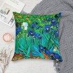 Van Gogh Garden Irises HDR Soft Ultra-Soft Texture Throw Pillow
