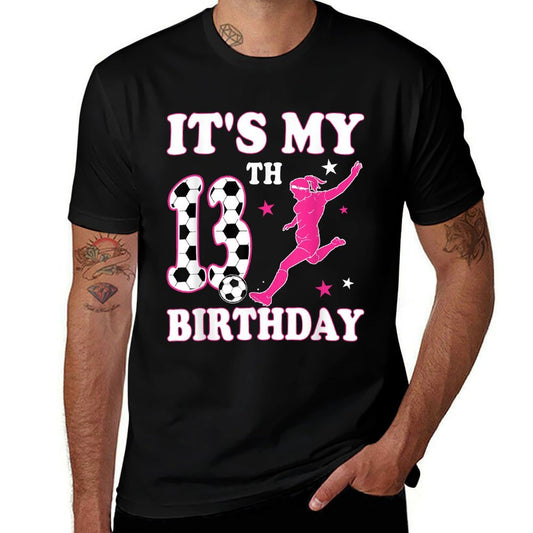 13th Birthday Soccer Themed 13 Year Old Girl Birthday  Polyester Blend T-Shirt