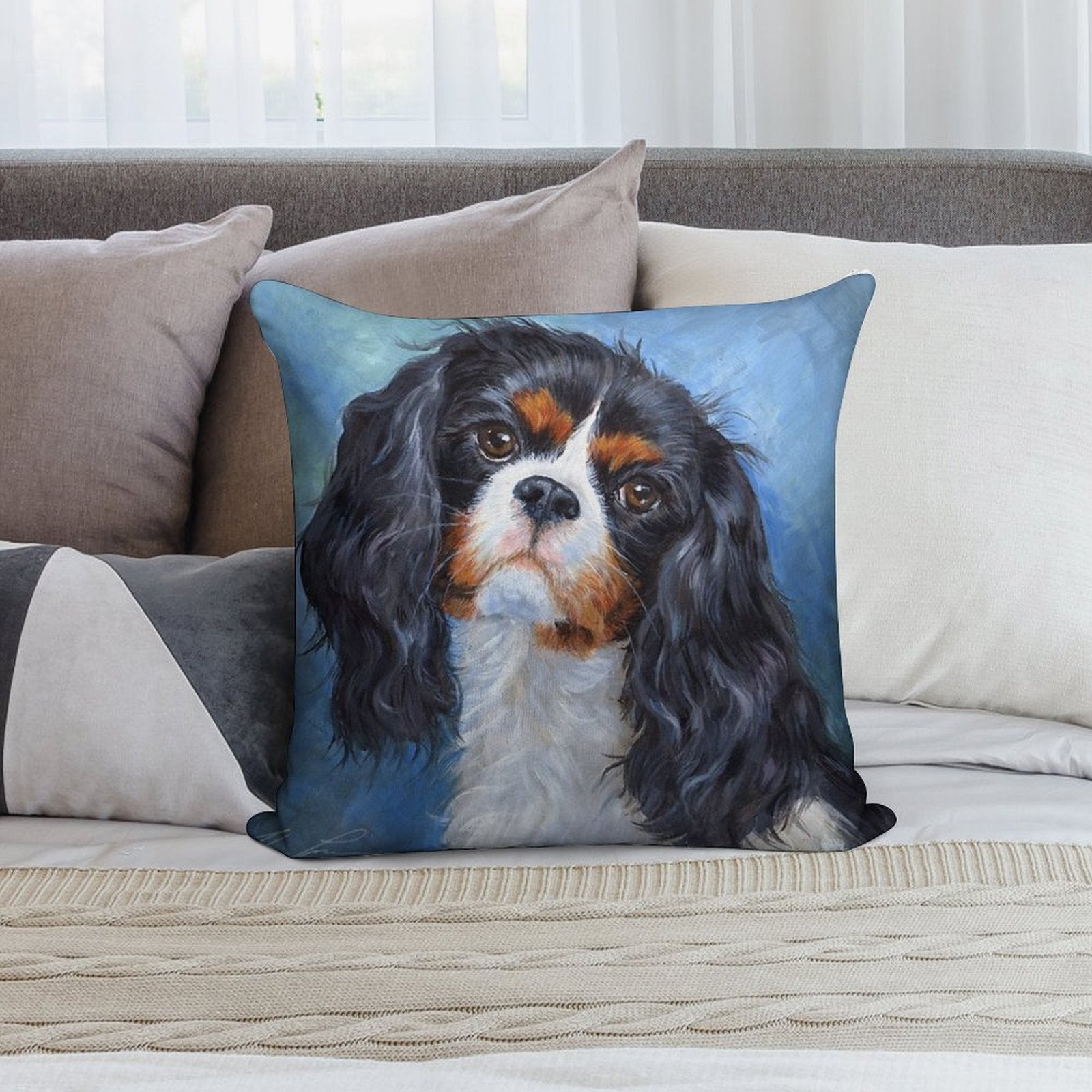 Cavalier King Charles Spaniel Soft Hidden Zipper Throw Pillow