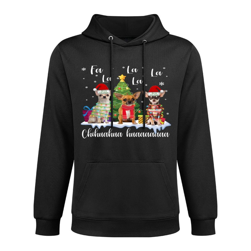 Chihuahua Dog Xmas Fa La La La Funny Ugly Christmas Sweater Versatile Streetwear Hoodie